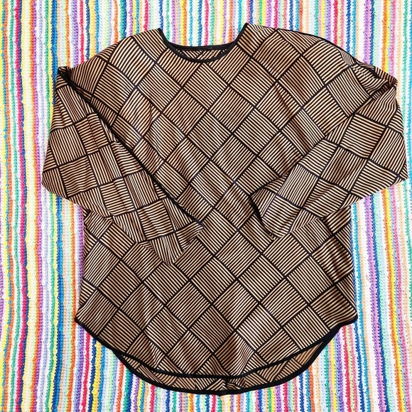 Vintage 80s Block Striped Silk Blouse - Picture 6 of 8